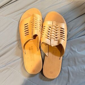 Elegant Tan Leather Women's Sandals